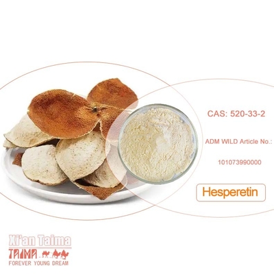Poudre d'hespérétine à 98% Cas 520-33-2, hespérétine extraite d'écorces d'orange séchées