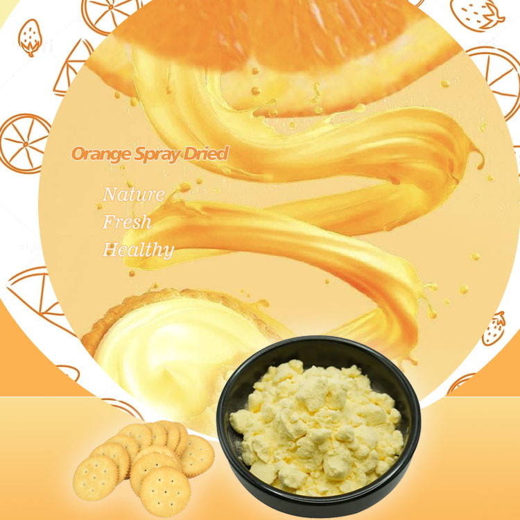 Poudre de fruits d'orange séchée par pulvérisation organique Poudre d'orange séchée par congélation (séchage par pulvérisation)
