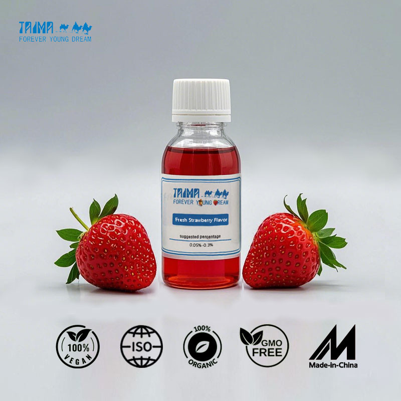 Arôme de fraise fraîche, véritable liquide d'extraction et saveur en poudre dérivée de fraises naturelles