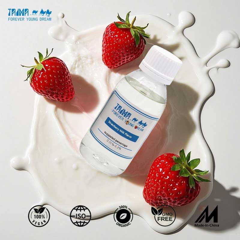 Le lait de fraise est de qualité USP et présenté en poudre ou en liquide.